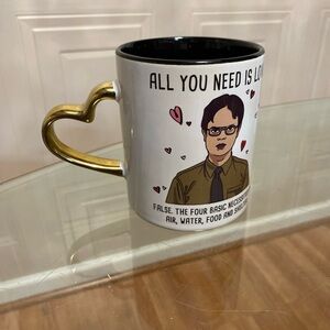 The Office "All You Need Is Love" Coffee Cup with Heart Shaped Handle